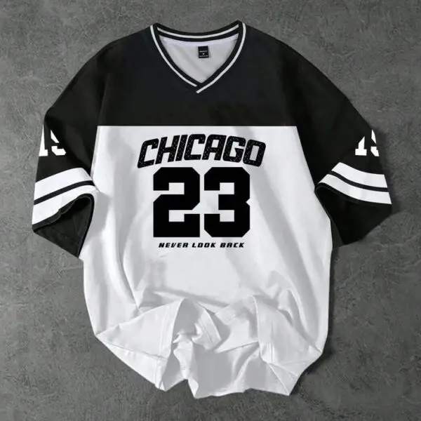 T-shirt tendance Chicago Blanc -Noir