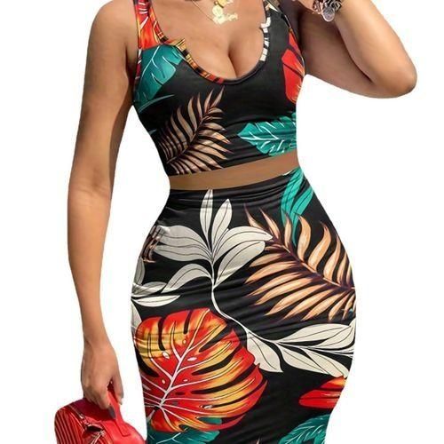 Deux pièces tenue Plage motifs fleuris