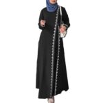 Abaya noire avec fente ouverture