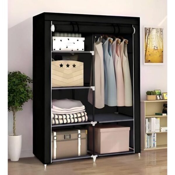 Armoire portable à étagères - Noir