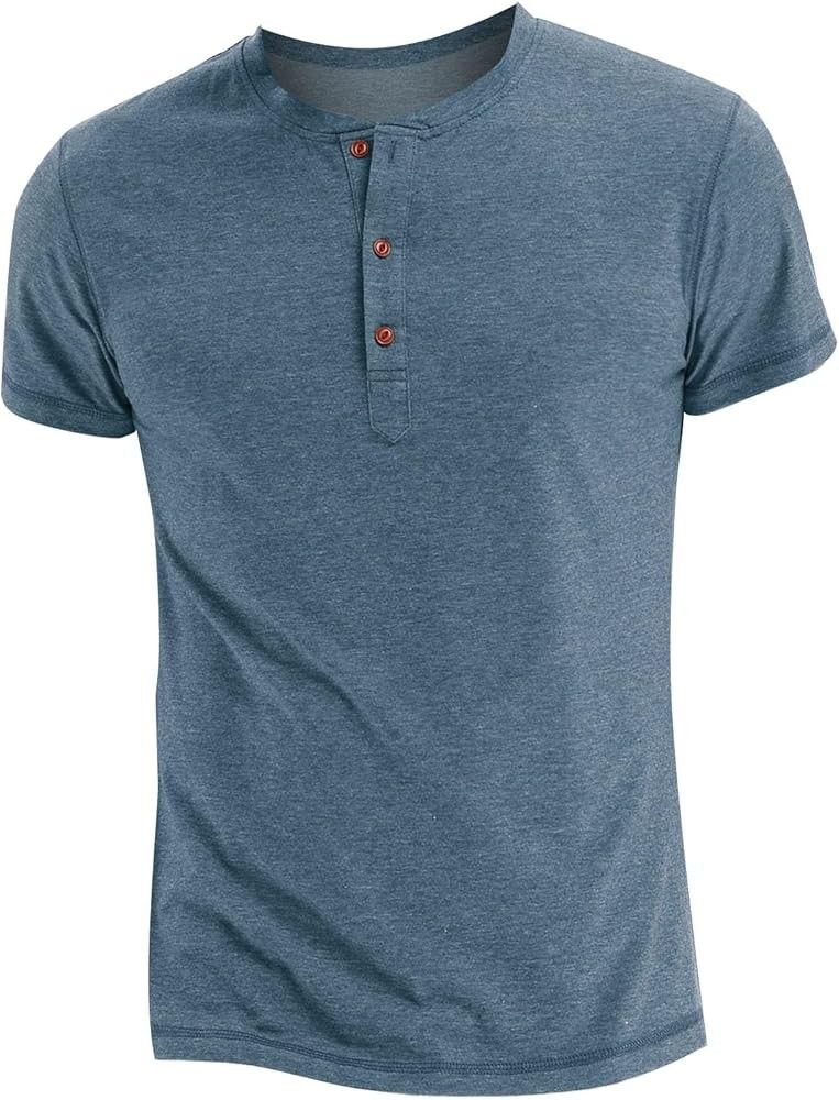 tshirtbleuciel T-shirt bleu ciel à bouton manches courtes – Image 1